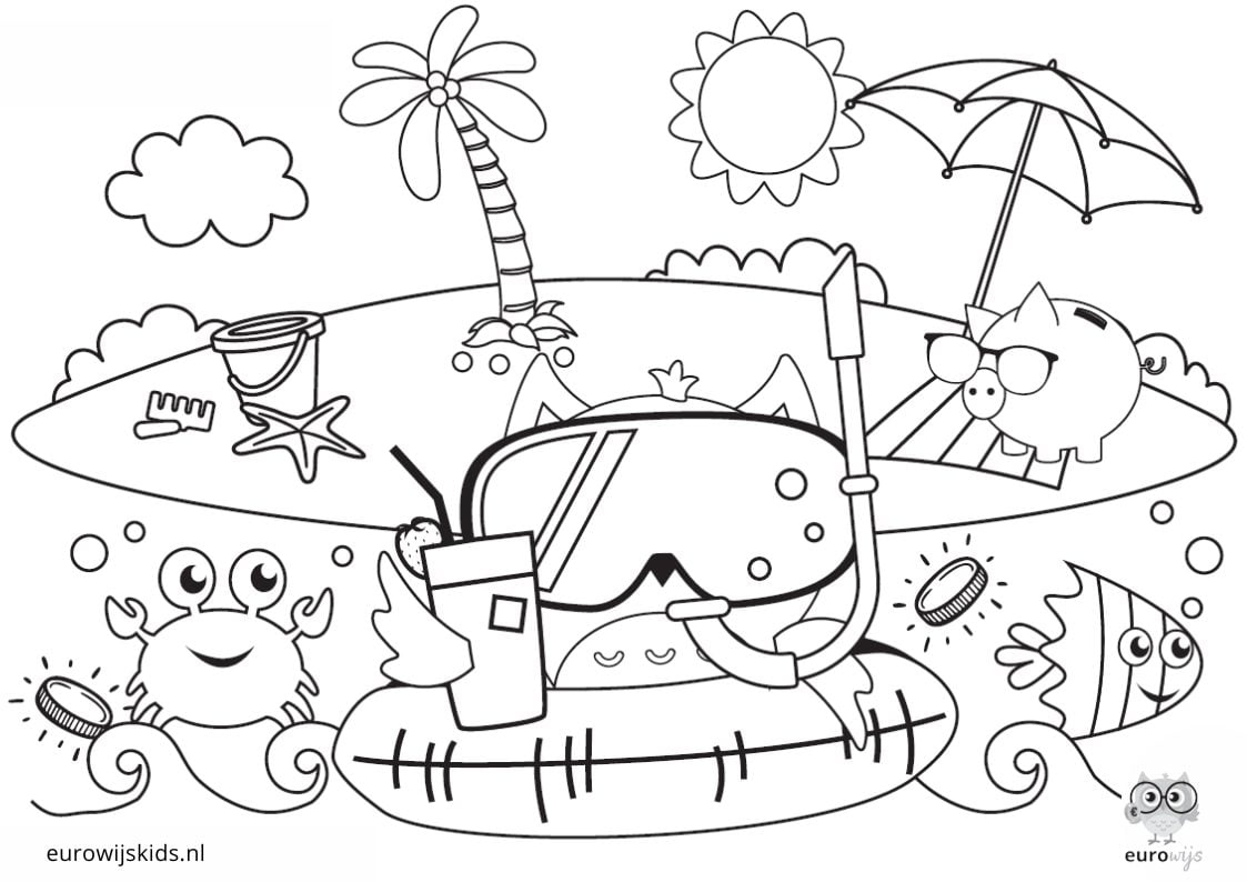 Kleurplaat zomer - Eurowijskids